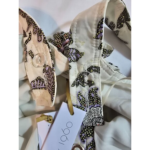 House Of Harlow Floral Print Cropped Top Snap Front Adjustable Straps Size S New - Picture 5 of 10